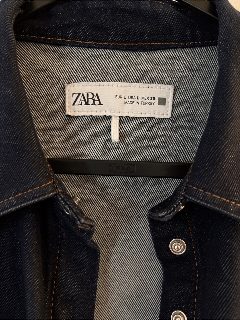 Zara Black Denim Cropped Jacket - Picture 2 of 4
